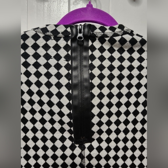 Zara Black And White Checkered Mini Dress Size M - Picture 9 of 9